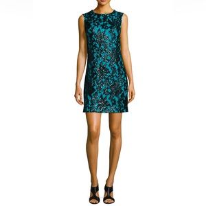 NWT DVF Teal Sequin Mini Dress Size 14